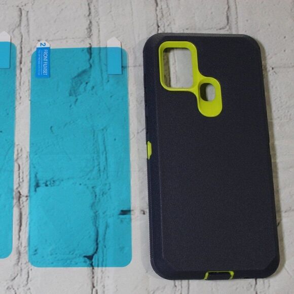 Samsung Galaxy A21s RUGGED Phone Case with Screen Protectors - Picture 1 of 3